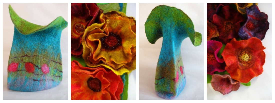 Felted Vases and Wallhangings - Felt Maker Edinburgh - Heather Potten - Exhibition
